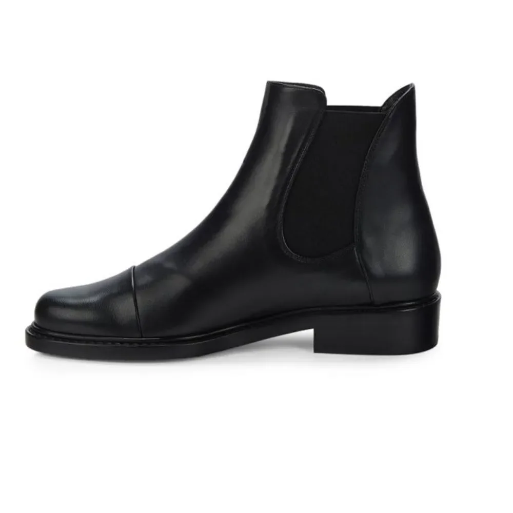 Stuart Weitzman Women's Gobi Chelsea Booties in Black Leather Size 10.5